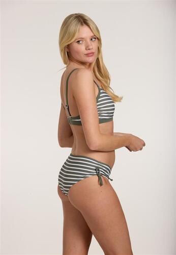 Sunmarin Stripe U/W Bikini Bottom Dark Green 11602