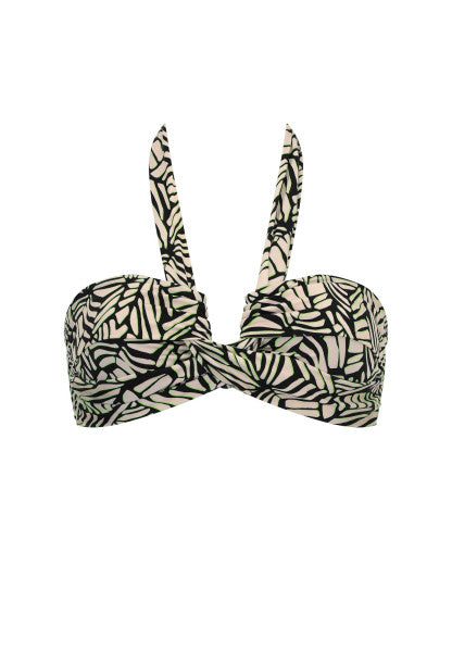 Olympia Beige/Black Bandeau Halter Bikini Top 31613