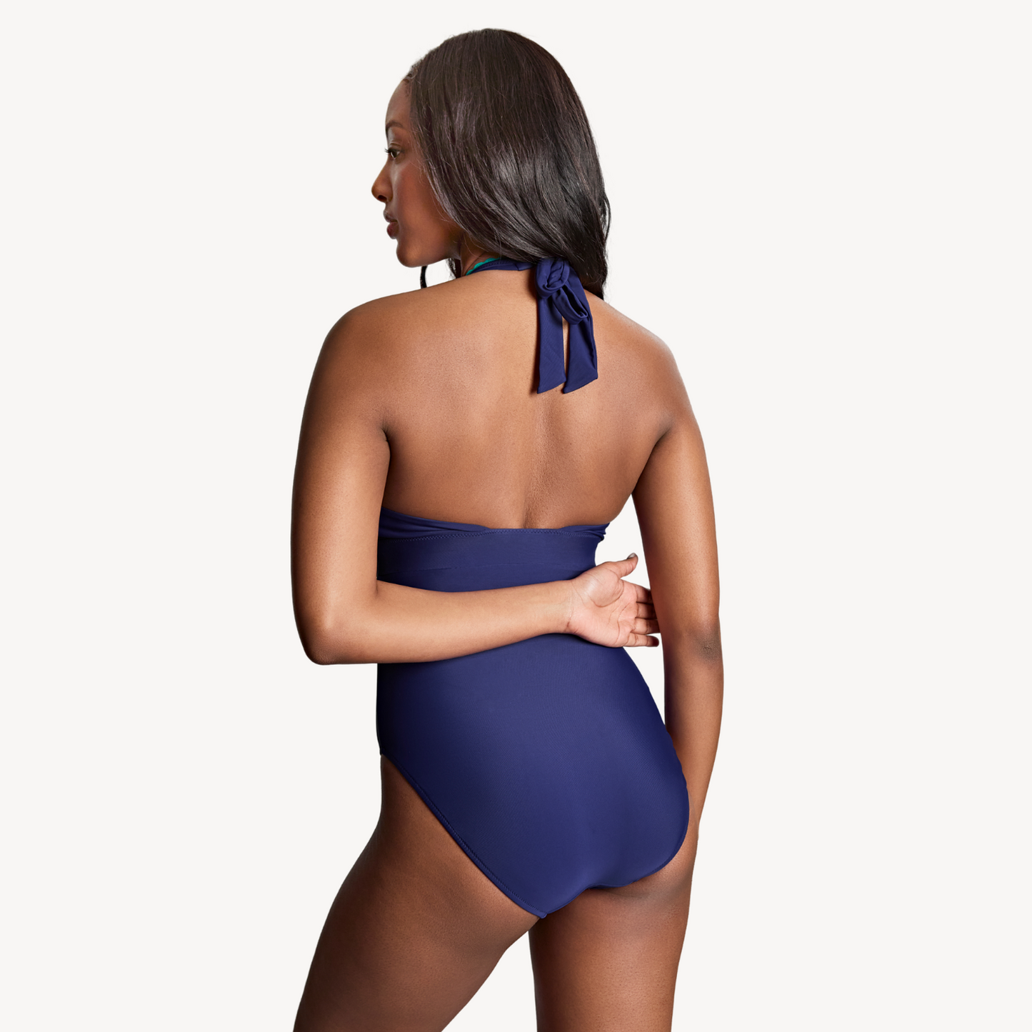 Panache Ric Rac Navy Faye Halter Swimsuit SW1950