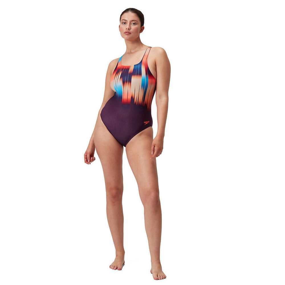 Speedo Red Nectar Printed Medalist Plummet One Piece 8/00305517544