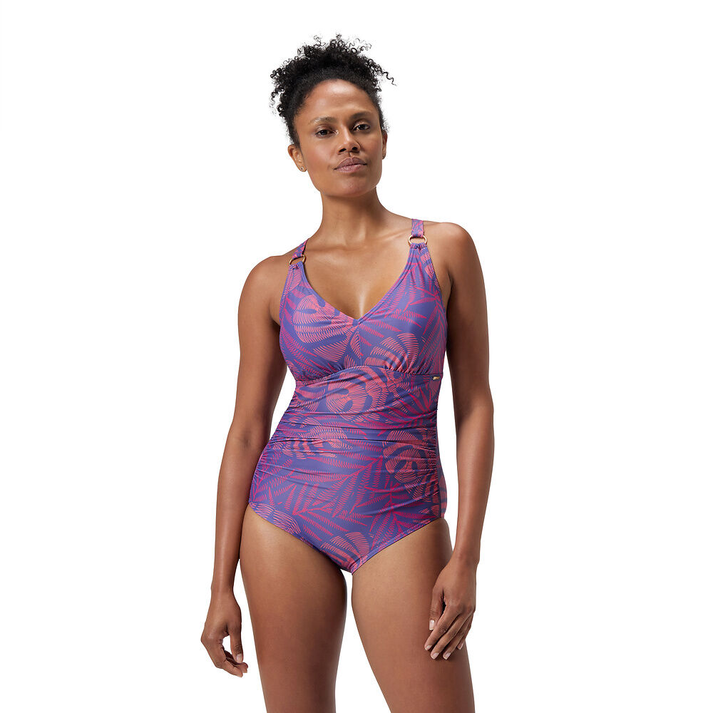 Speedo Hapuna Blue Shaping Printed V Neck One Piece 8/00402317921