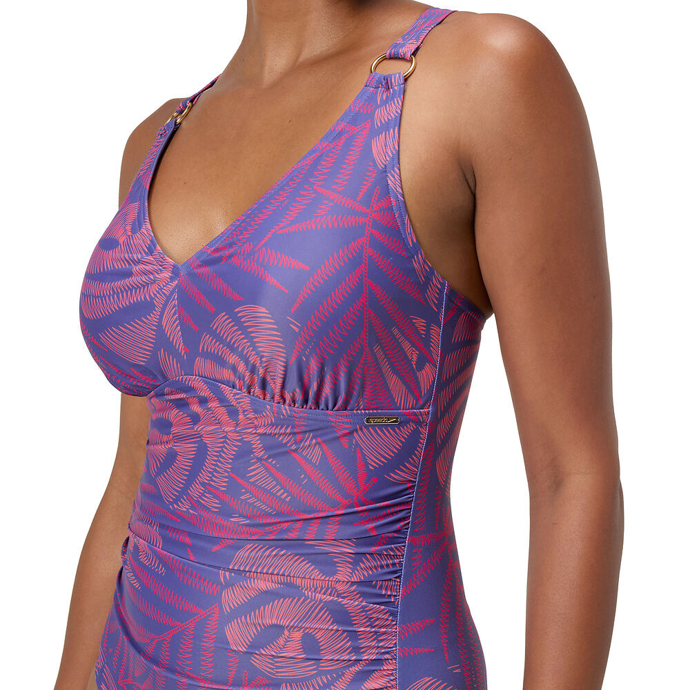 Speedo Hapuna Blue Shaping Printed V Neck One Piece 8/00402317921