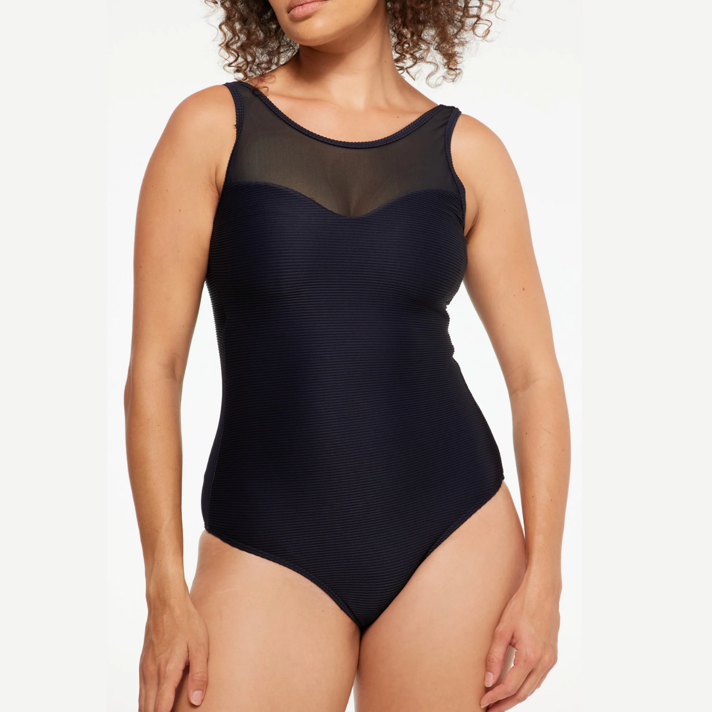 Togs Black Textured High Mesh One Piece TB30TH