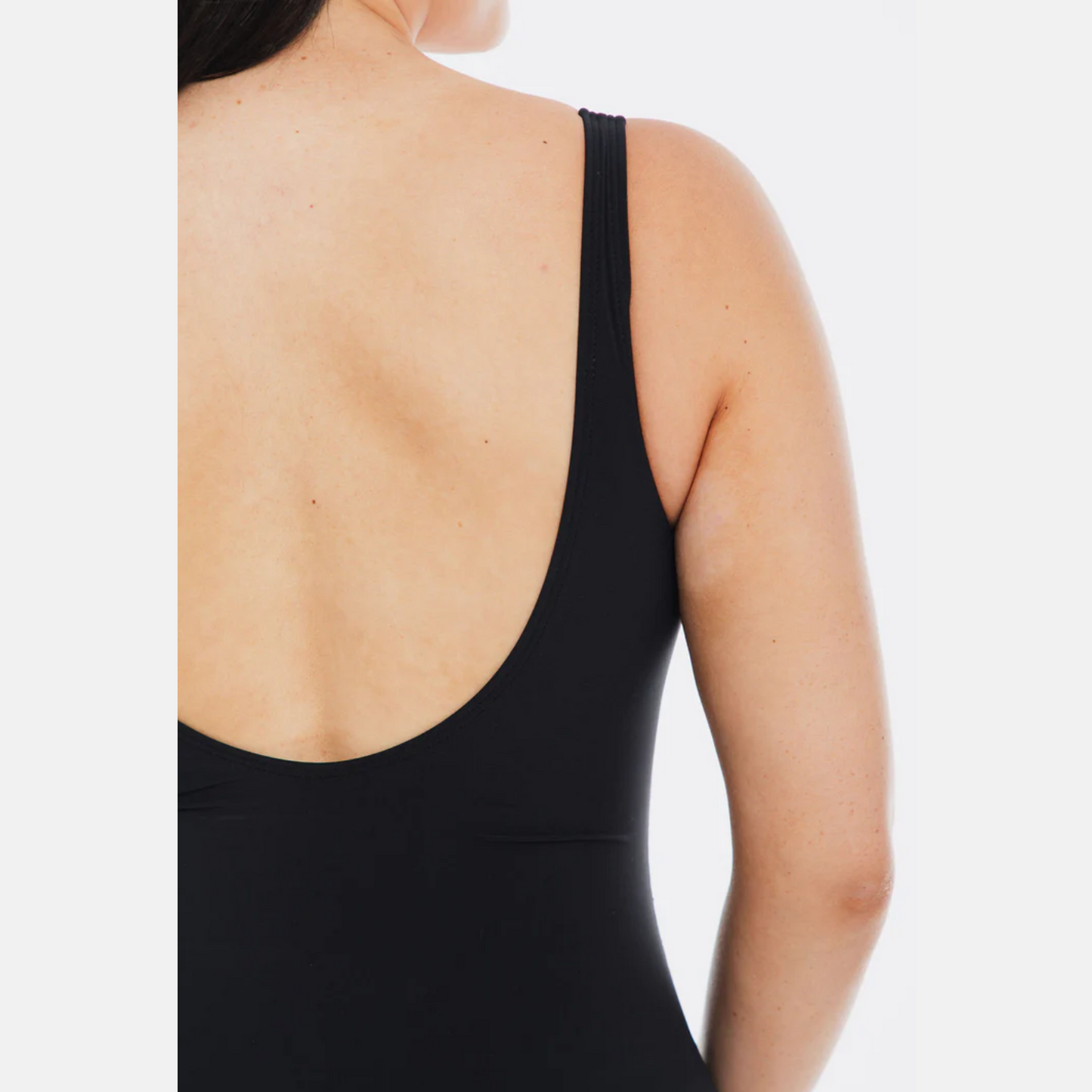 Togs Black Gathered Square One Piece SB45TH