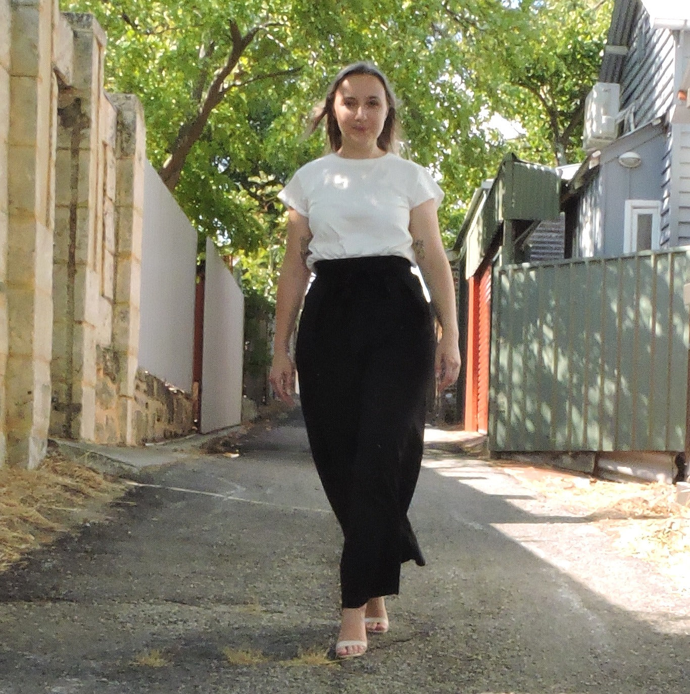 High Waist Pleated Black Wide Leg Pants SPA339A