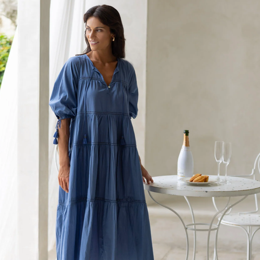 Humidity Louisa Tier Dress Paris Blue HS25307