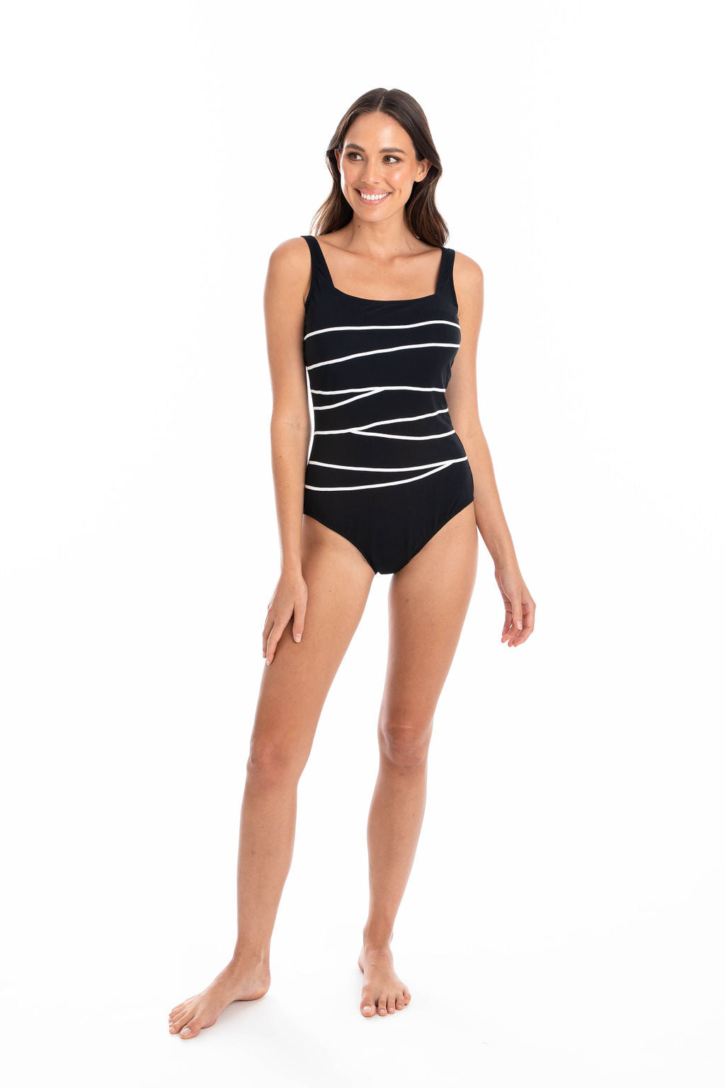 Togs Black Square Binding One Piece PB06TH