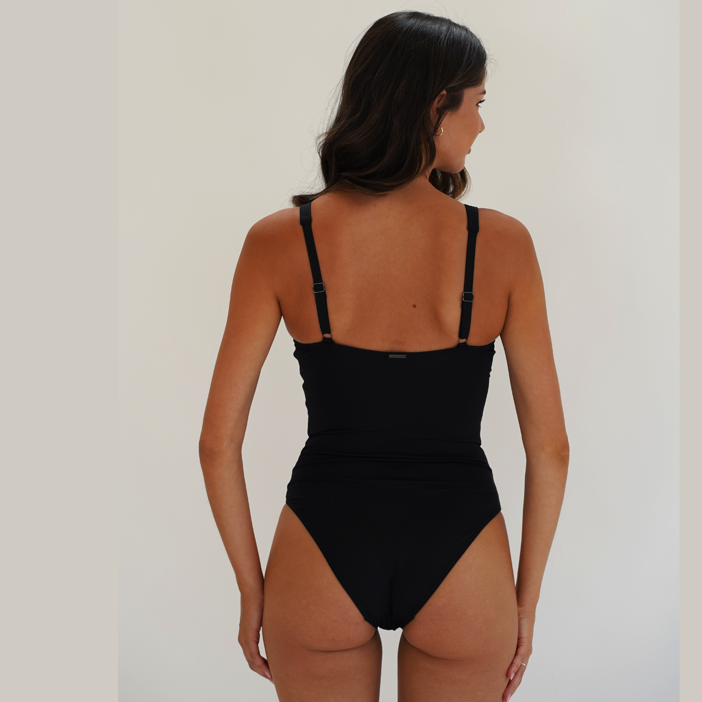 Moontide U/W Tie Front Suit Contours Black M4903CN