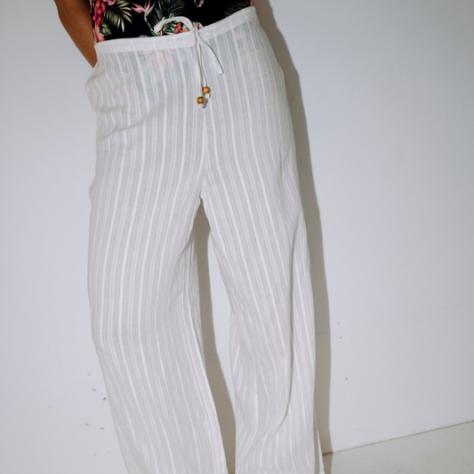 Rusty White Cici Sheer Beach Pant SCL0447
