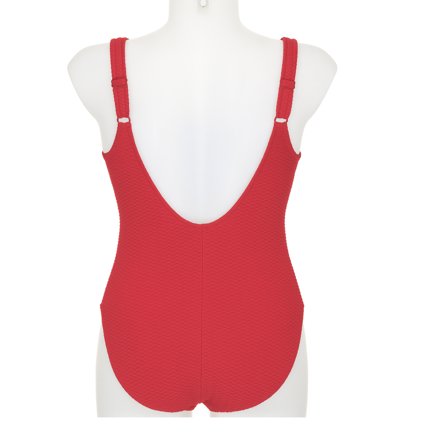 Olympia Textured Red Scoop One Piece 32610