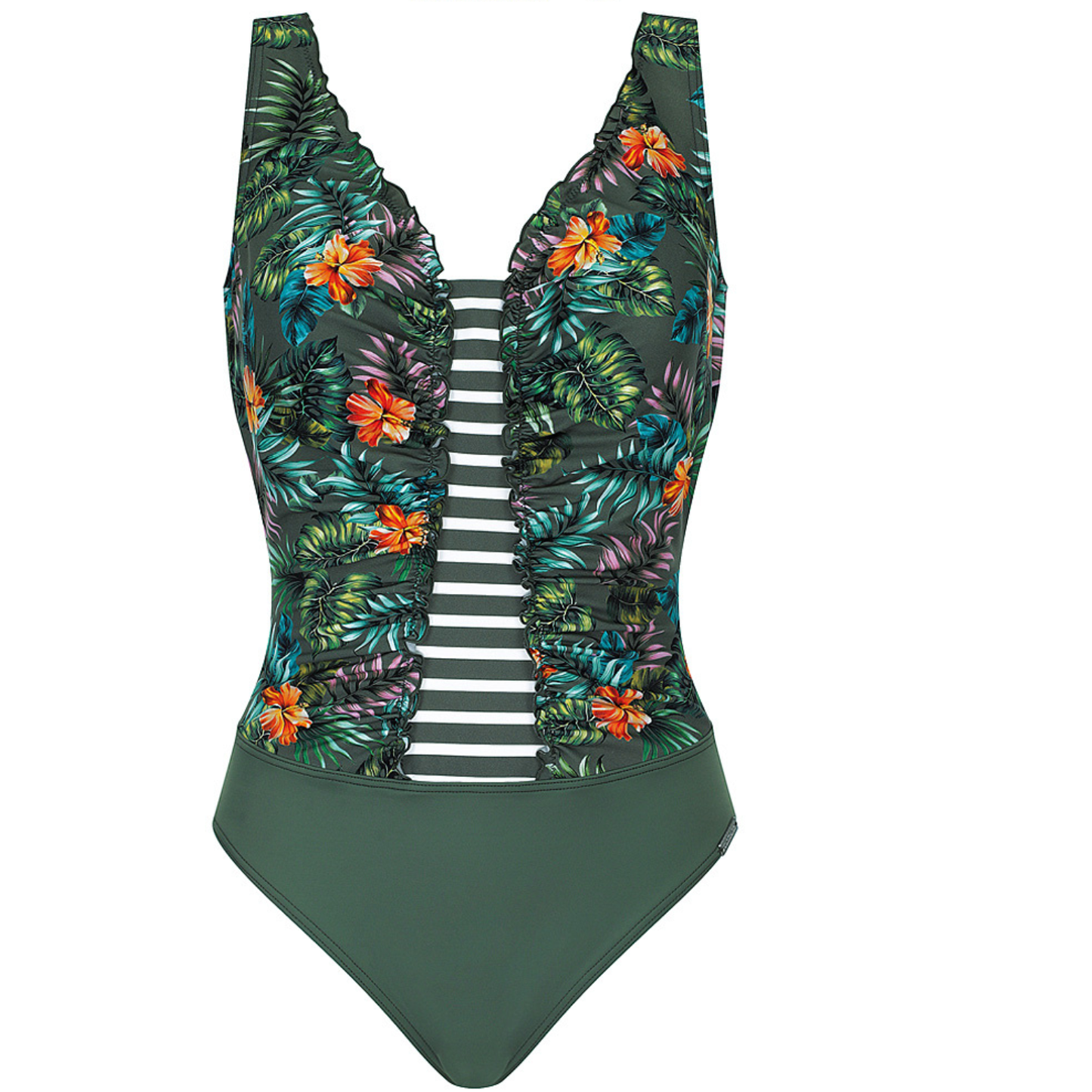 Sunmarin One Piece Dark Green Tropical 12605