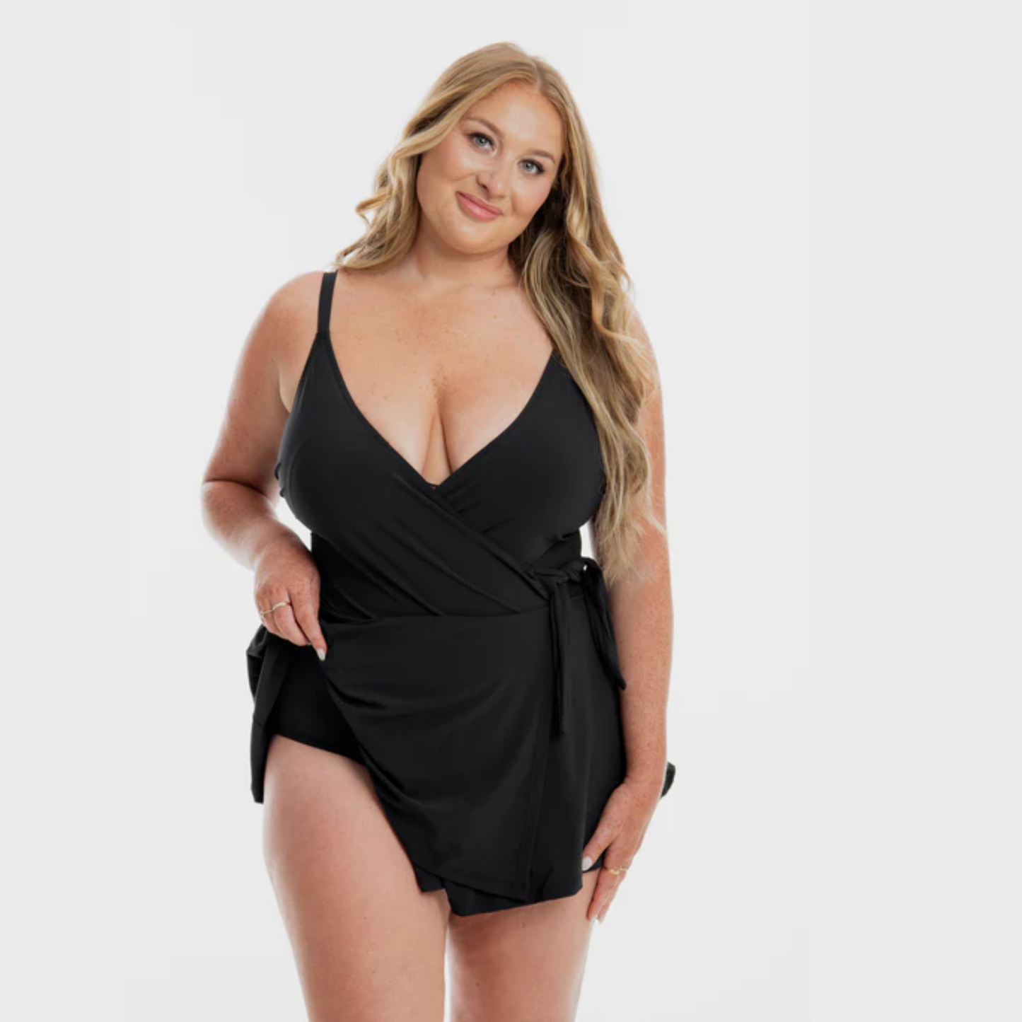 Togs Black Microfibre Swimdress Cross Over SB48FI