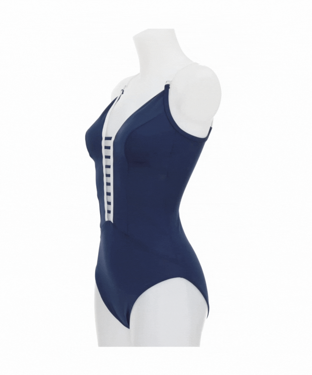 Olympia Navy Plunge Onepiece 32604