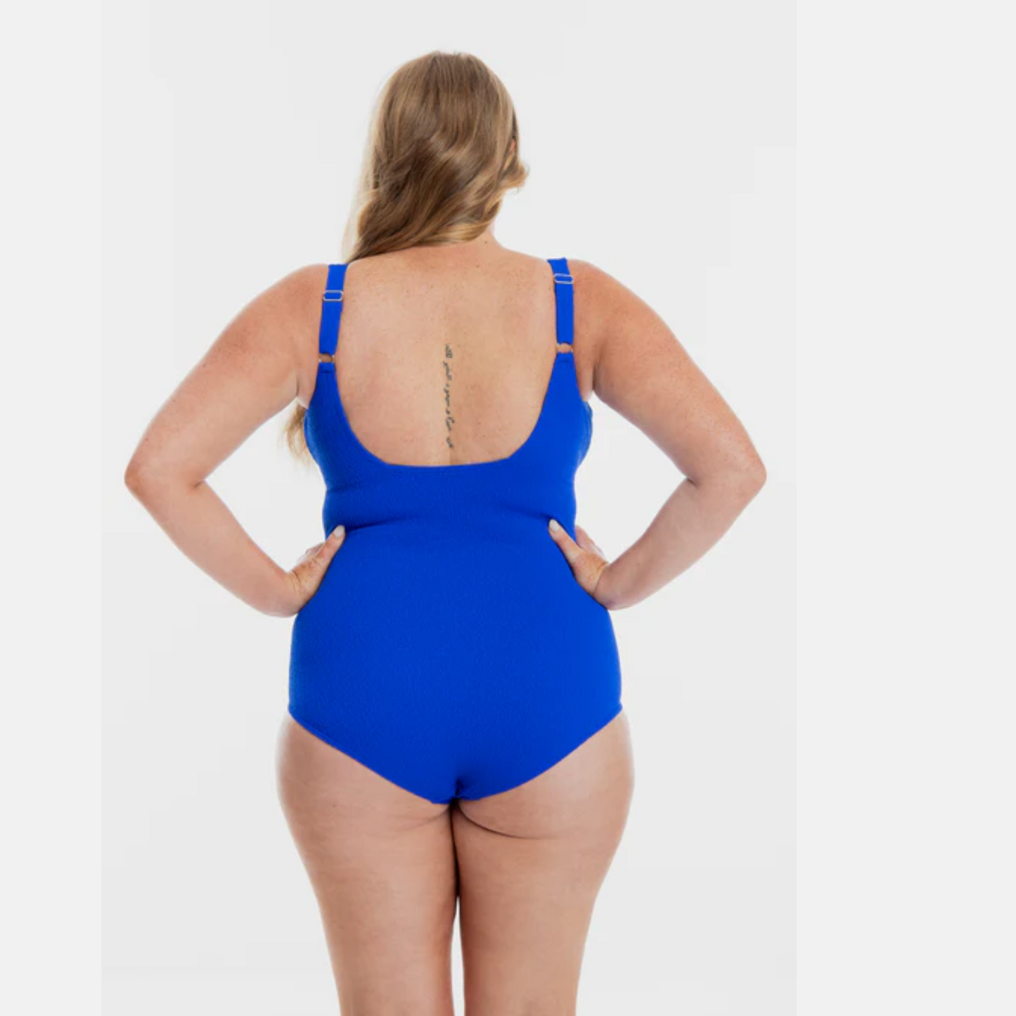 Togs Cobalt Pebbled Textured Square Neck One Piece XC06FI