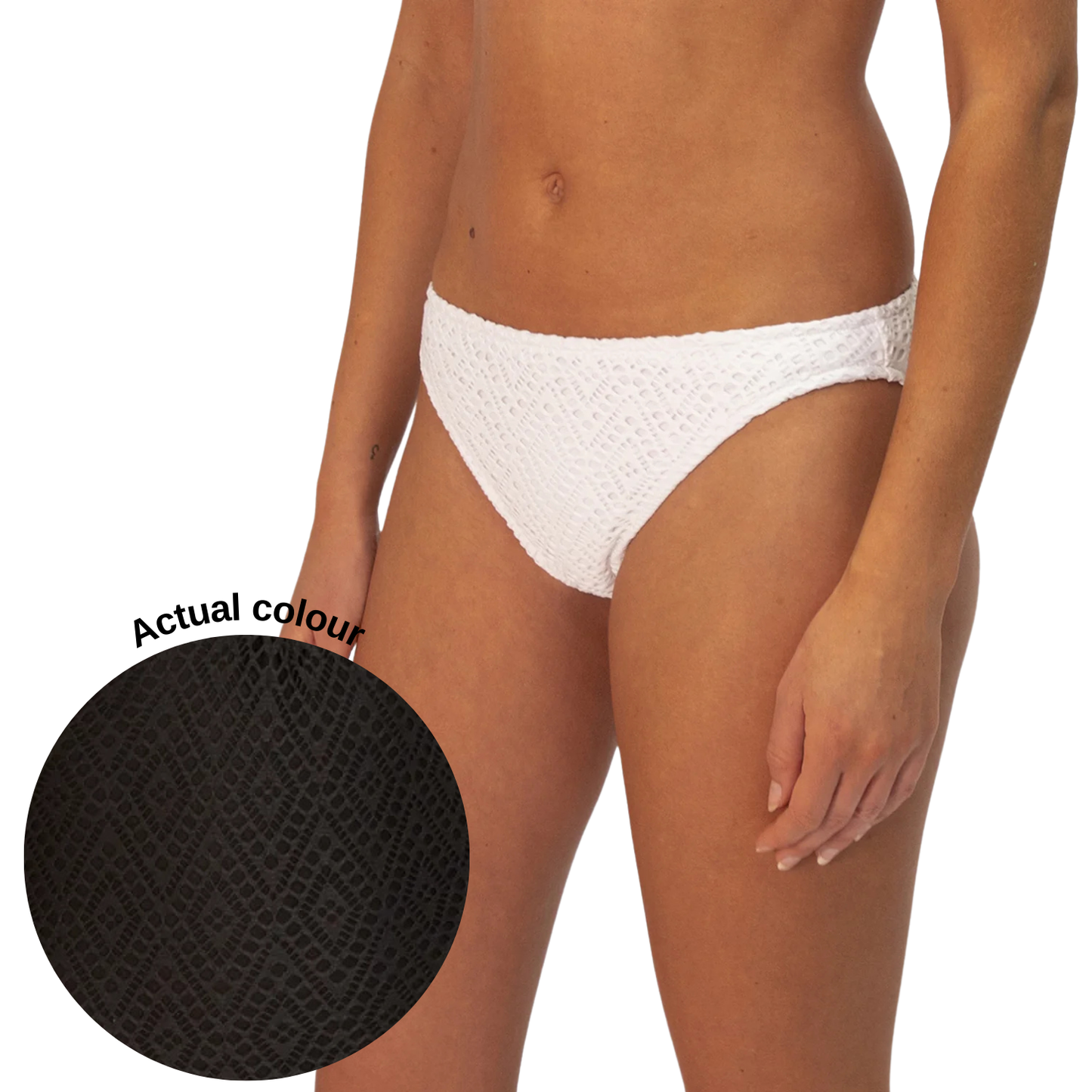 Baku Black Crochet Regular Bikini Briefs PANT761CCO