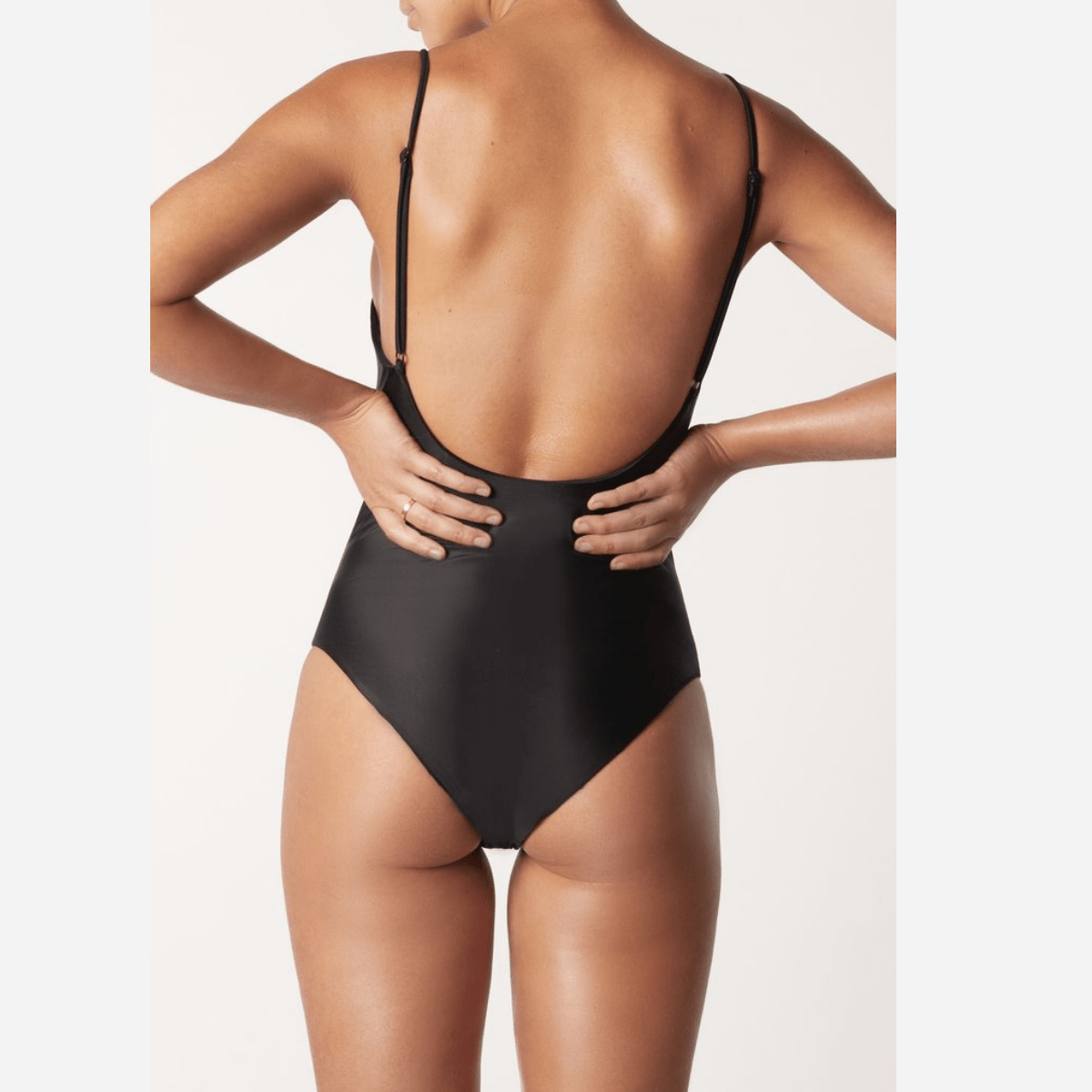 Its Now Cool Black High Cut One Piece INC038