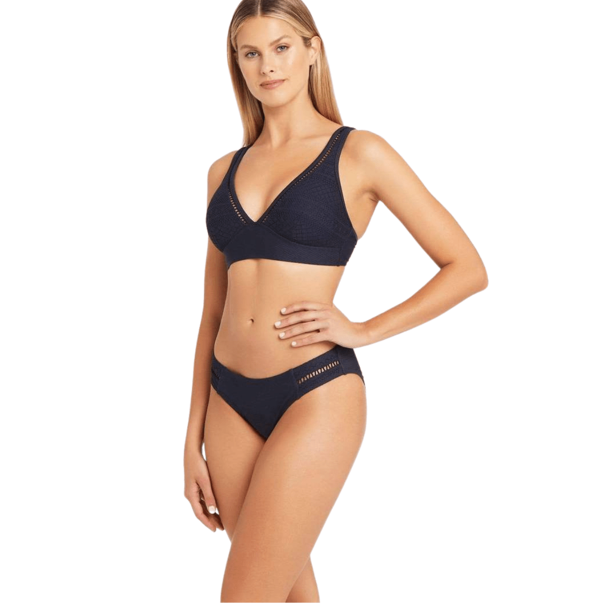 Sea Level Night Blue Amazing Lace Spliced Regular Pant SL4146AL