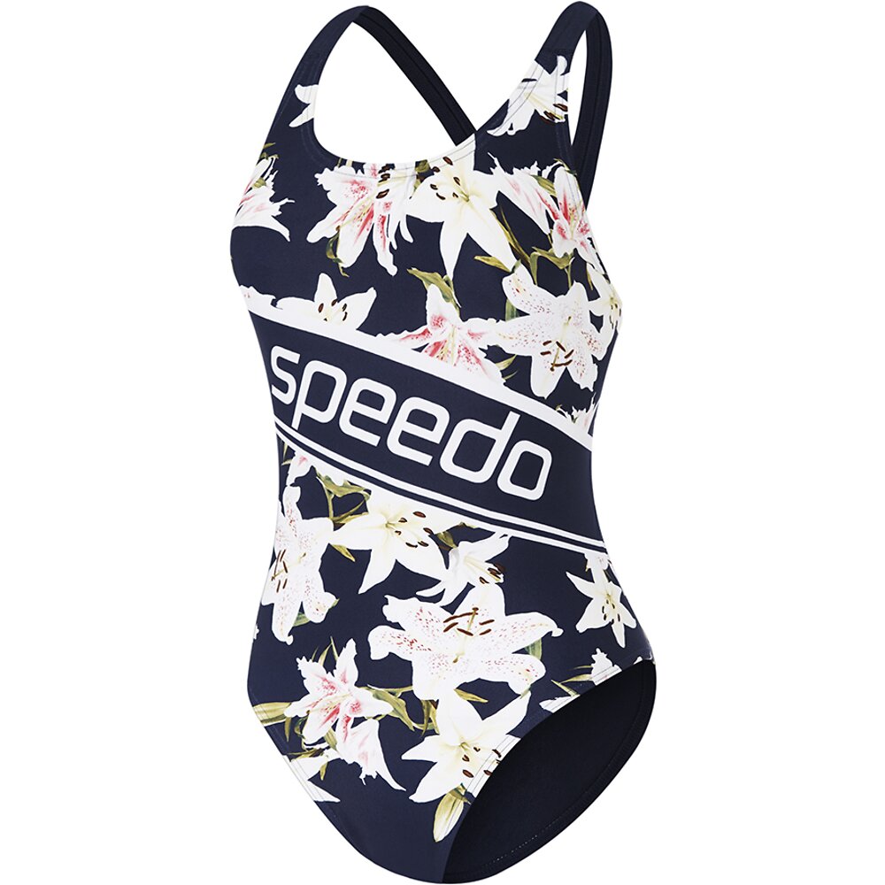 Speedo Lily/Navy High Leg Leaderback One Piece 22-31E-8287