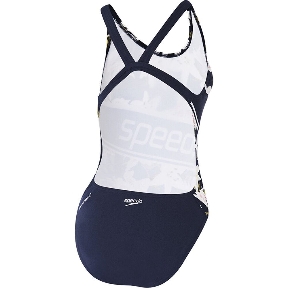 Speedo Lily/Navy High Leg Leaderback One Piece 22-31E-8287