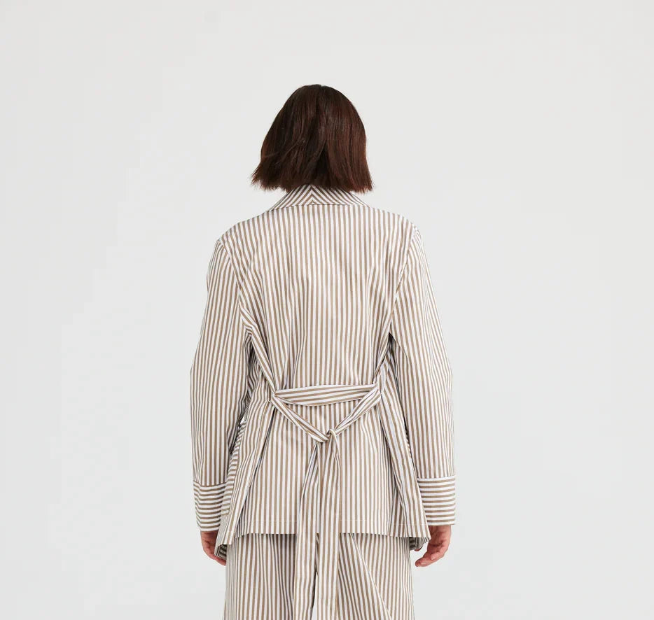 Daisy Says Clementine Jacket Taupe Stripe DS23008-1