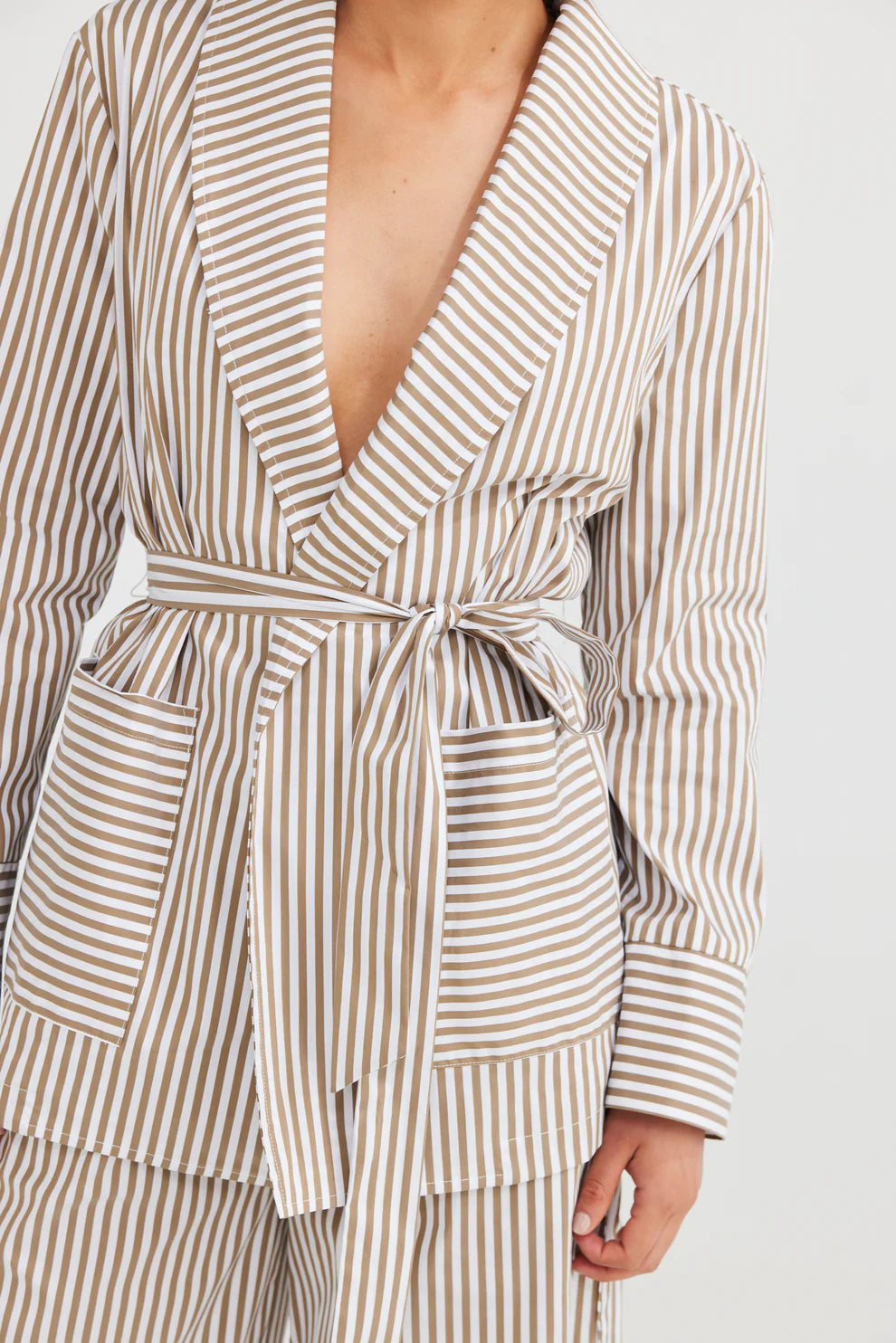 Daisy Says Clementine Jacket Taupe Stripe DS23008-1