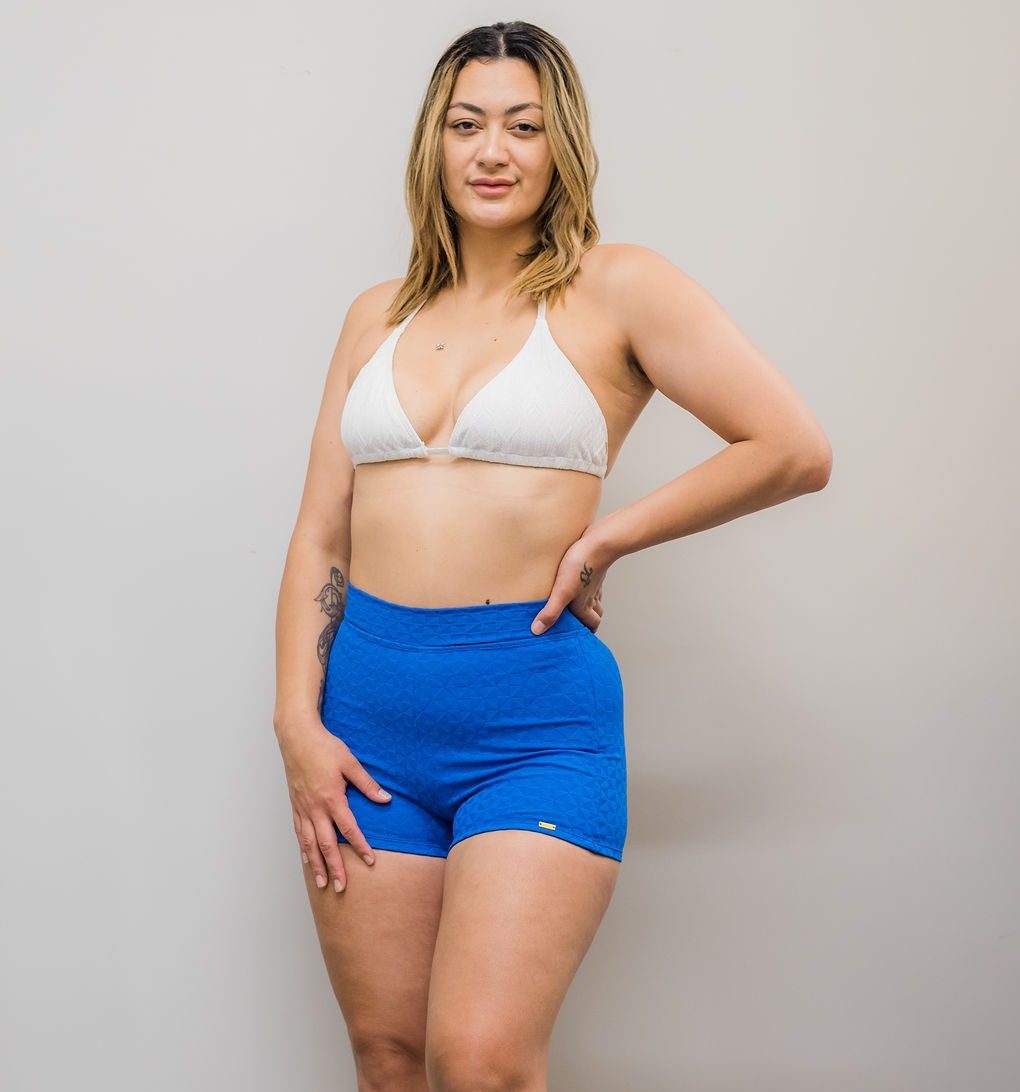 Genevieve Aztec China Blue Not So Cheeky Short CR4997