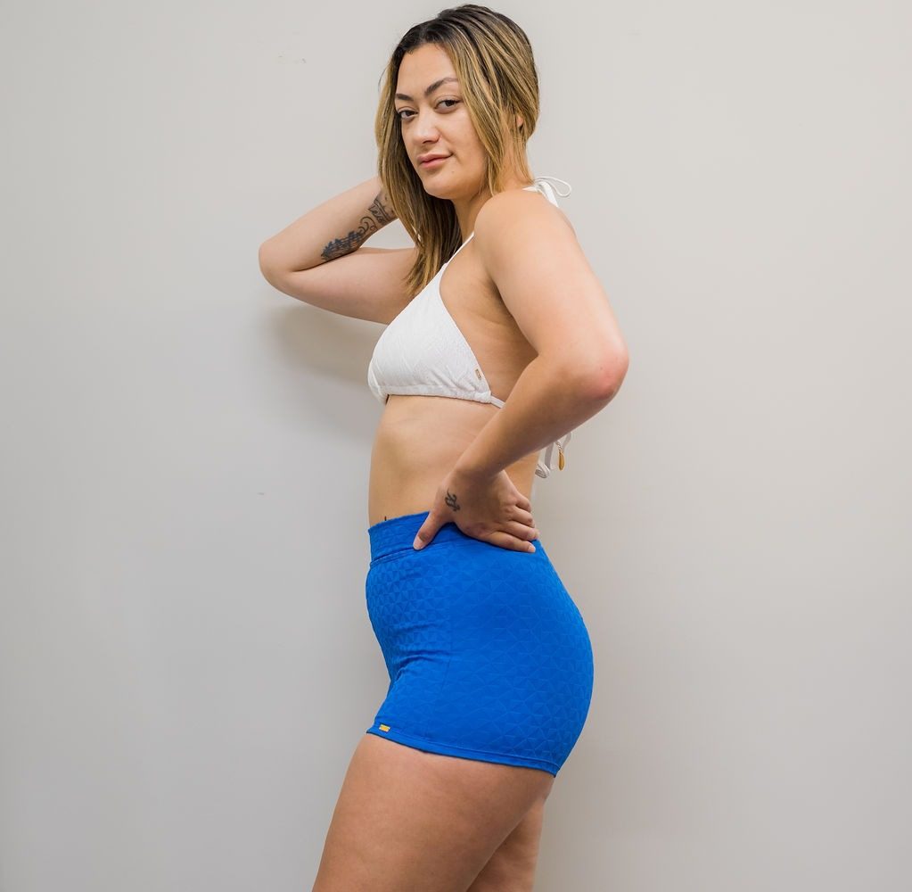 Genevieve Aztec China Blue Not So Cheeky Short CR4997