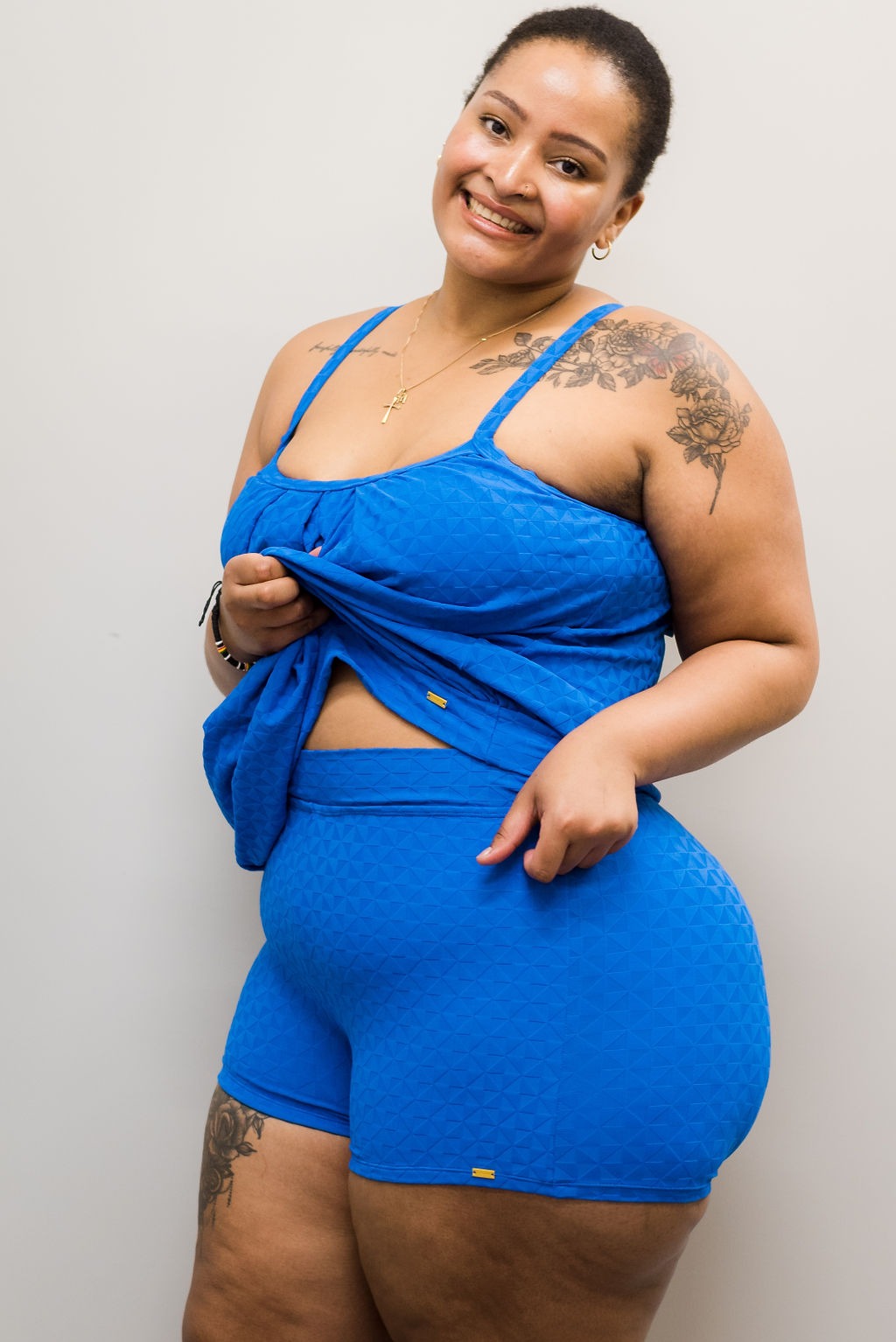 Genevieve Aztec China Blue Not So Cheeky Short CR4997