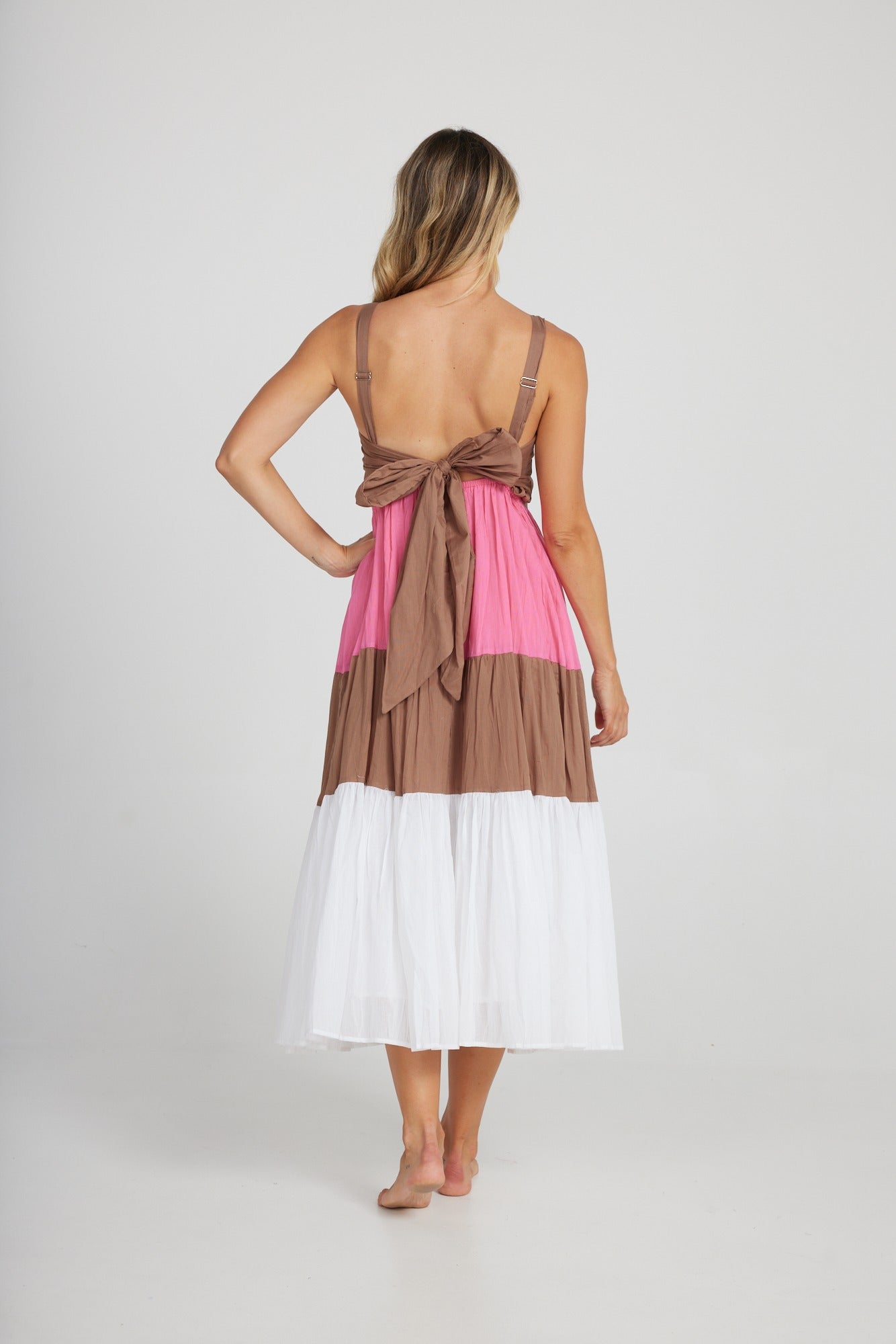 Holiday Carmello Dress Cocoa/ Hot Pink H1135-3