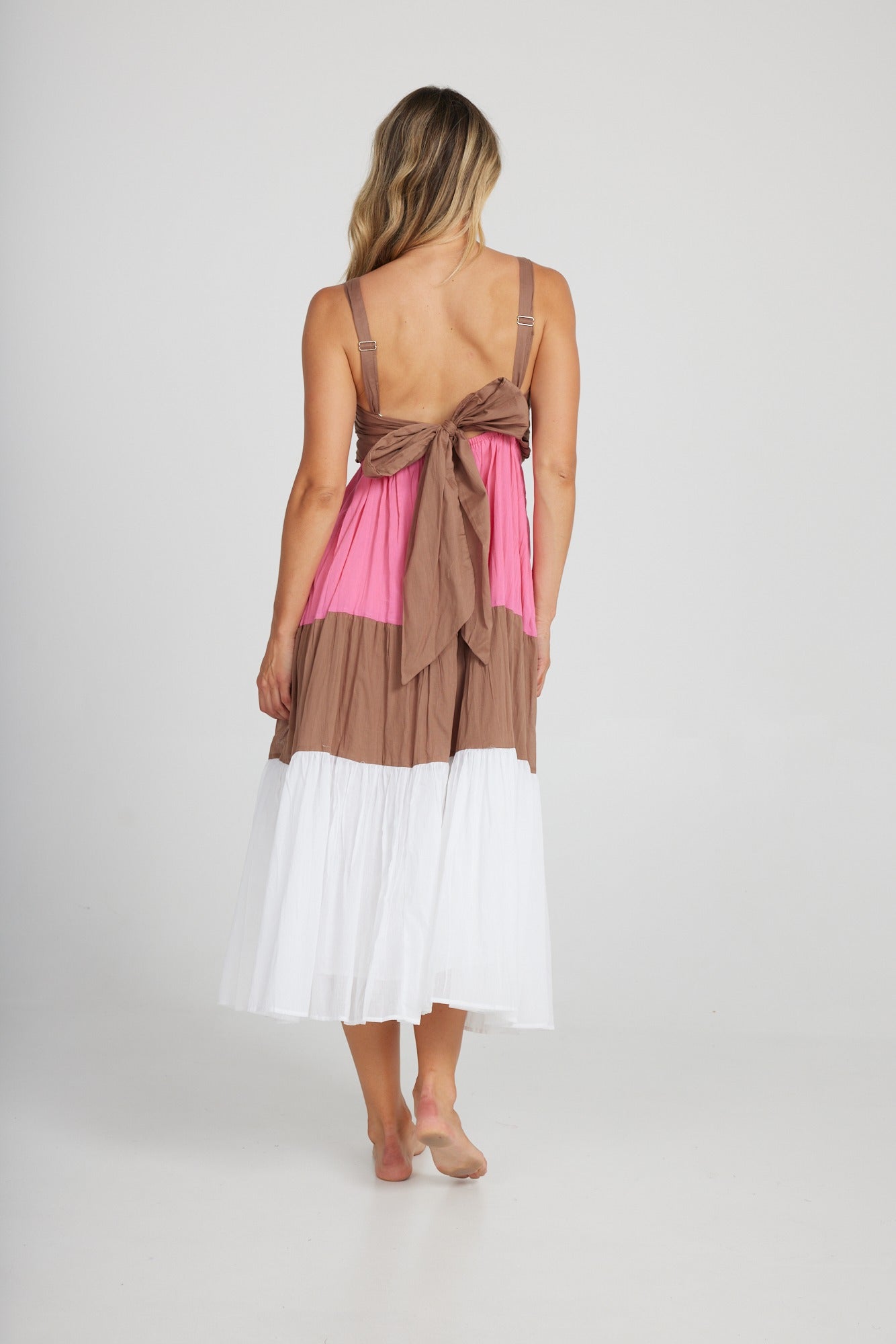 Holiday Carmello Dress Cocoa/ Hot Pink H1135-3
