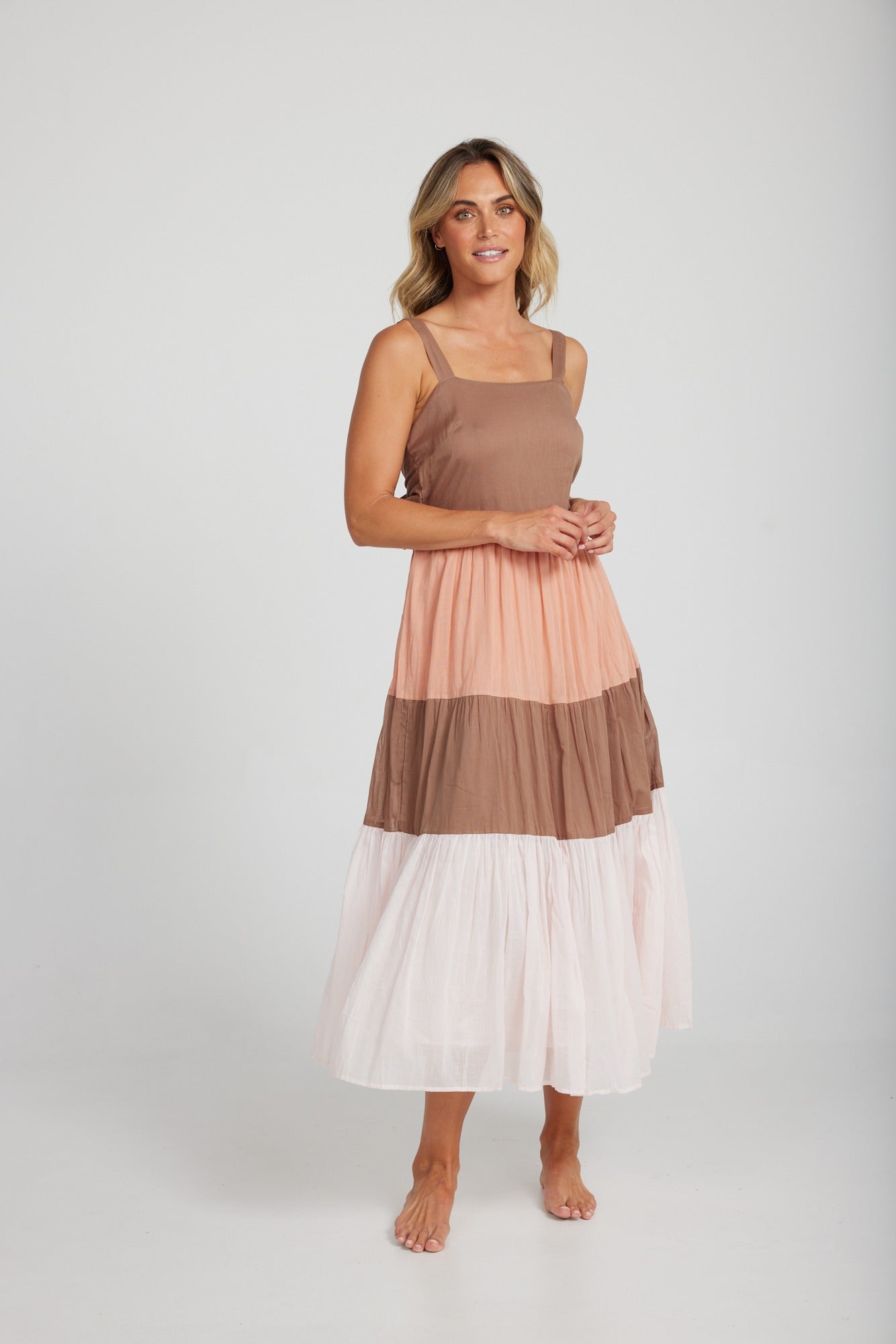 Holiday Carmello Dress Terreacotta/Cocoa/Pink H1135-3