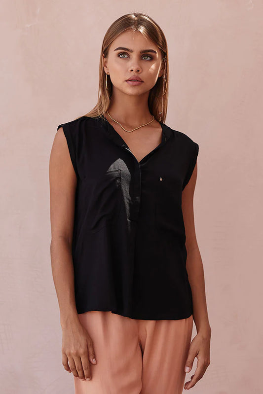 Buddha Wear Harper Black Blouse