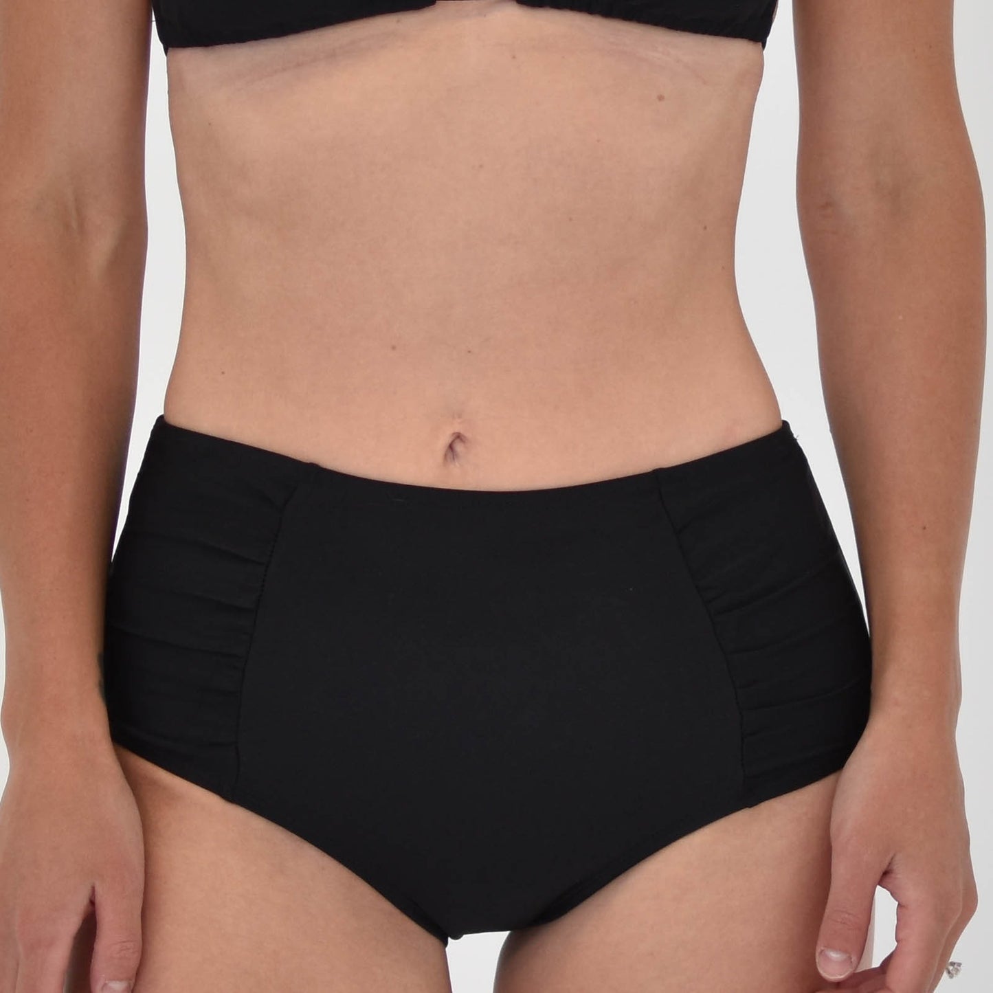 Petaluda Basics Black High Waist Ruched Bikini Brief