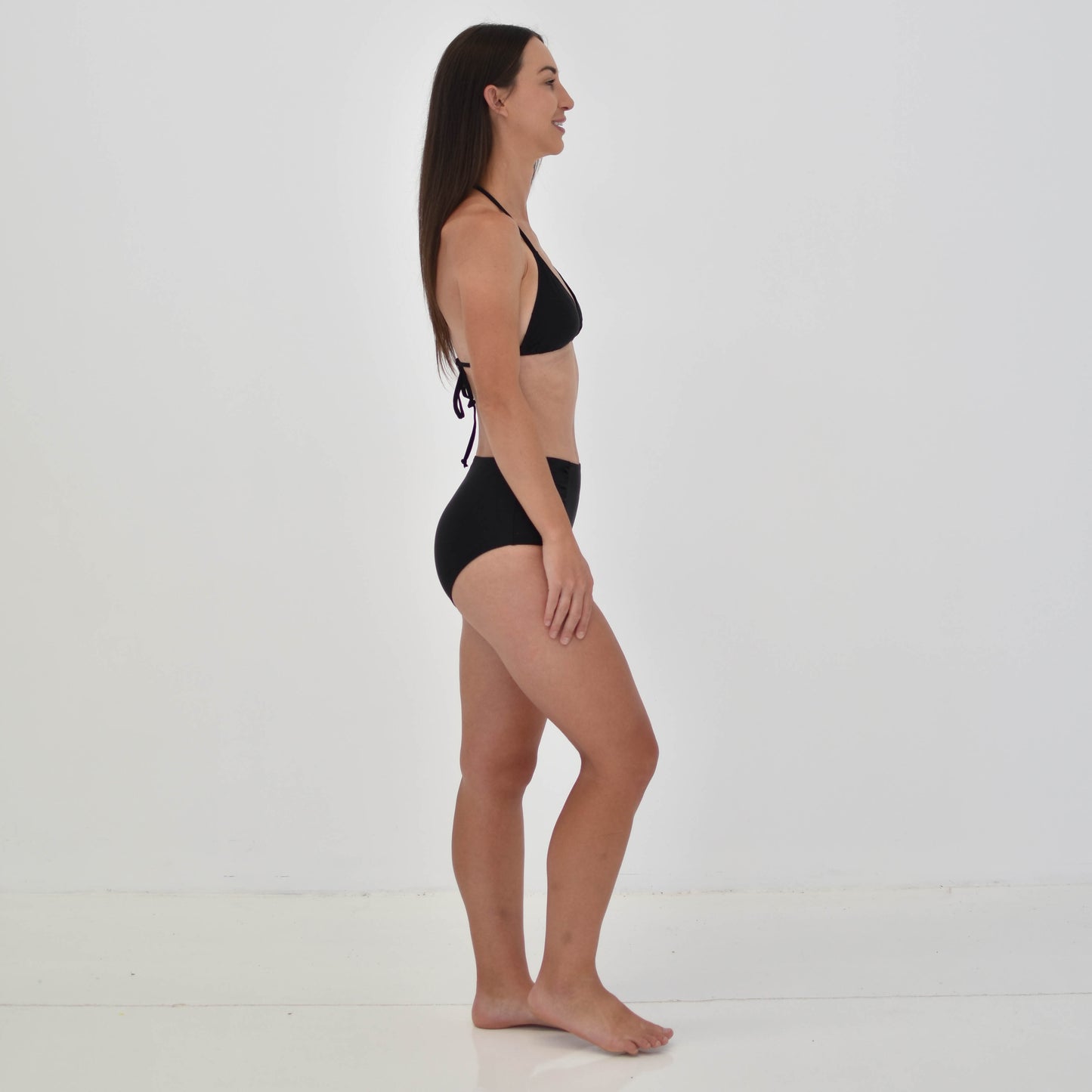 Petaluda Basics Black High Waist Ruched Bikini Brief