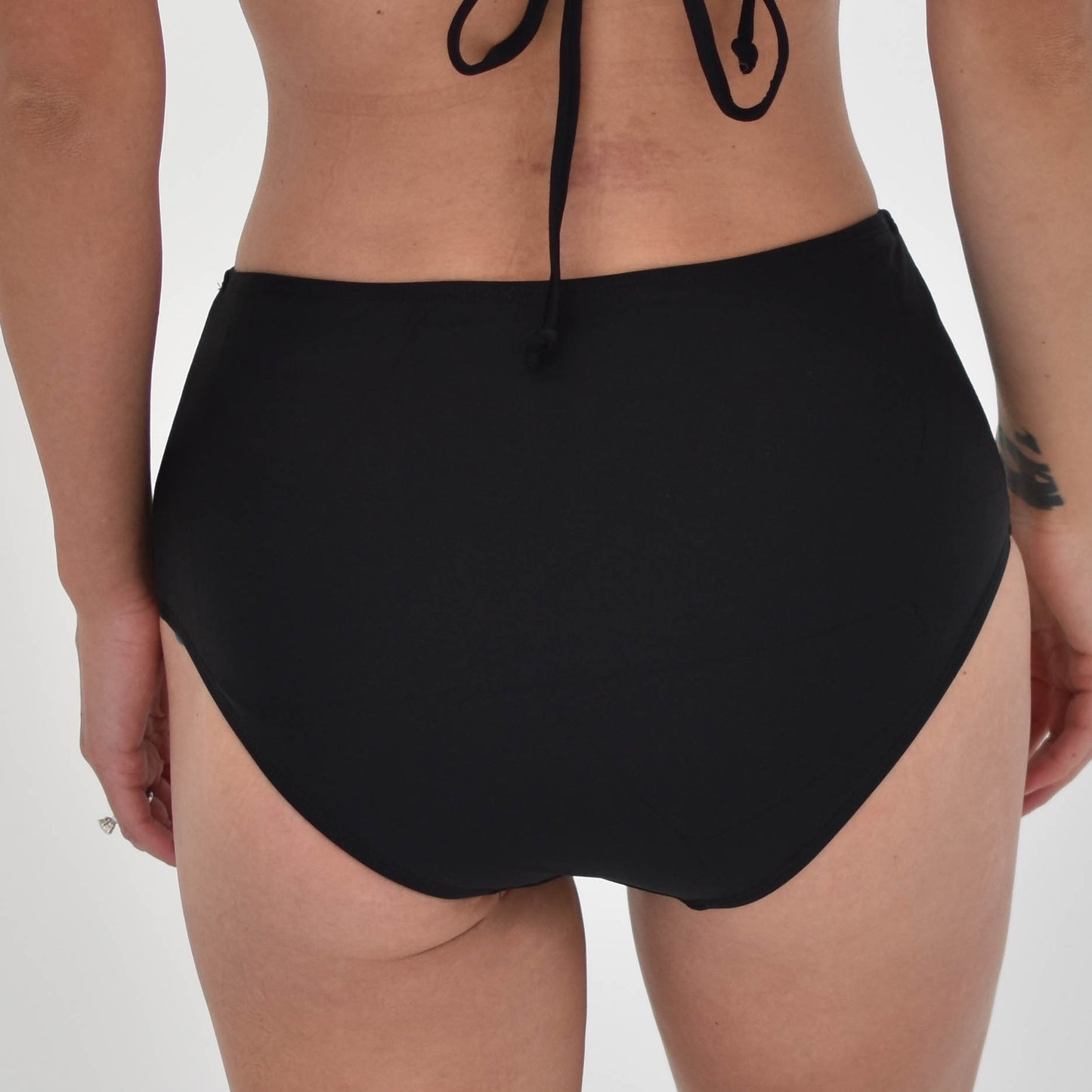 Petaluda Basics Black High Waist Ruched Bikini Brief