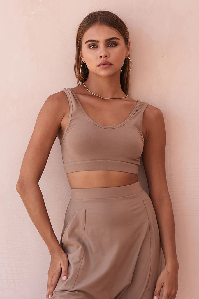 Buddha Wear Selia Biscuit Cotton Crop Top