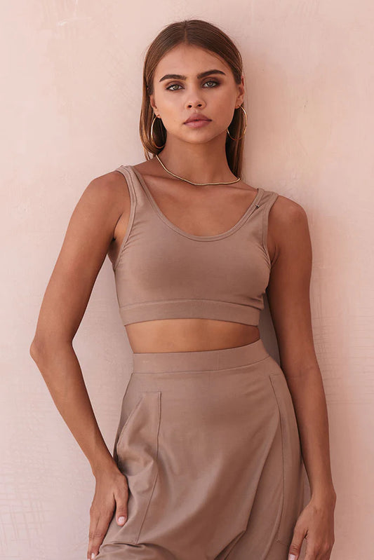 Buddha Wear Selia Biscuit Cotton Crop Top