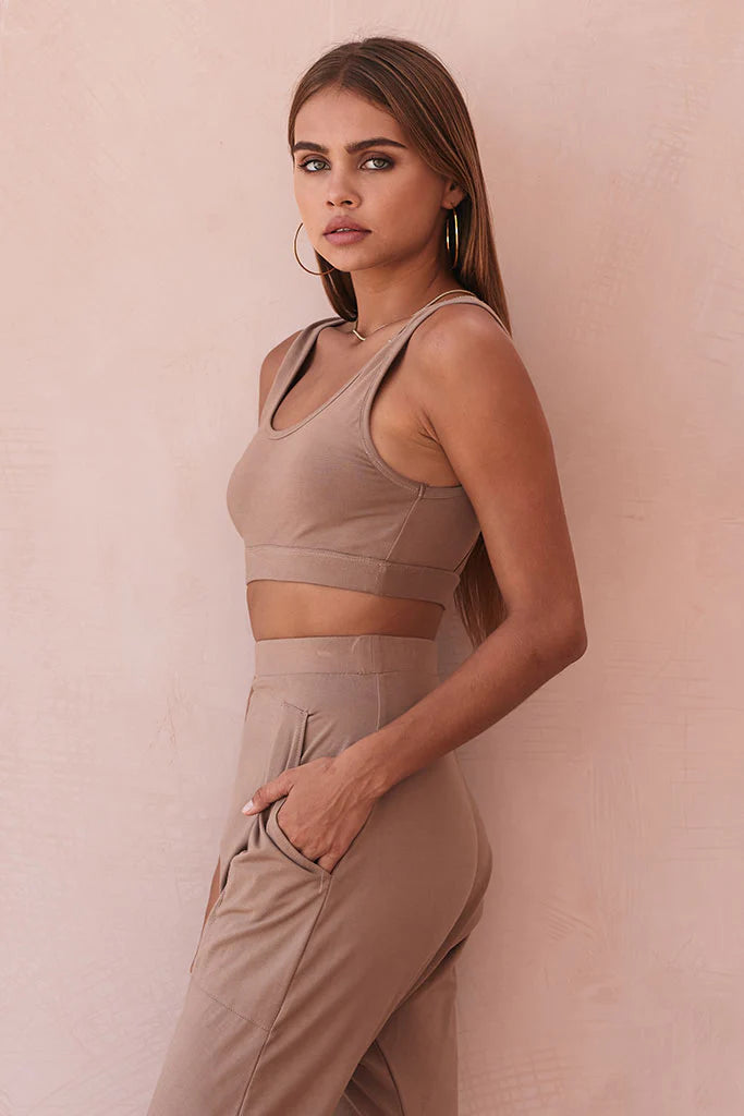 Buddha Wear Selia Biscuit Cotton Crop Top