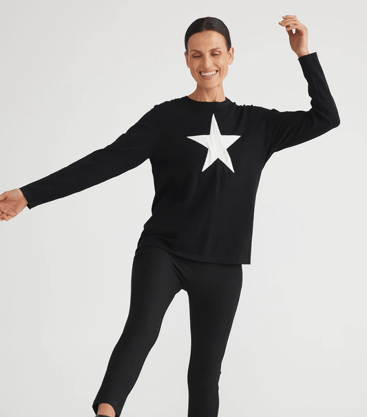 Brave + True Black Petra Star Knit Jumper BT6909-1