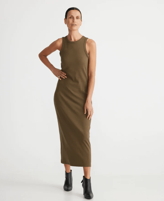 Brave + True Deep Moss Carrie Dress BT6819-1