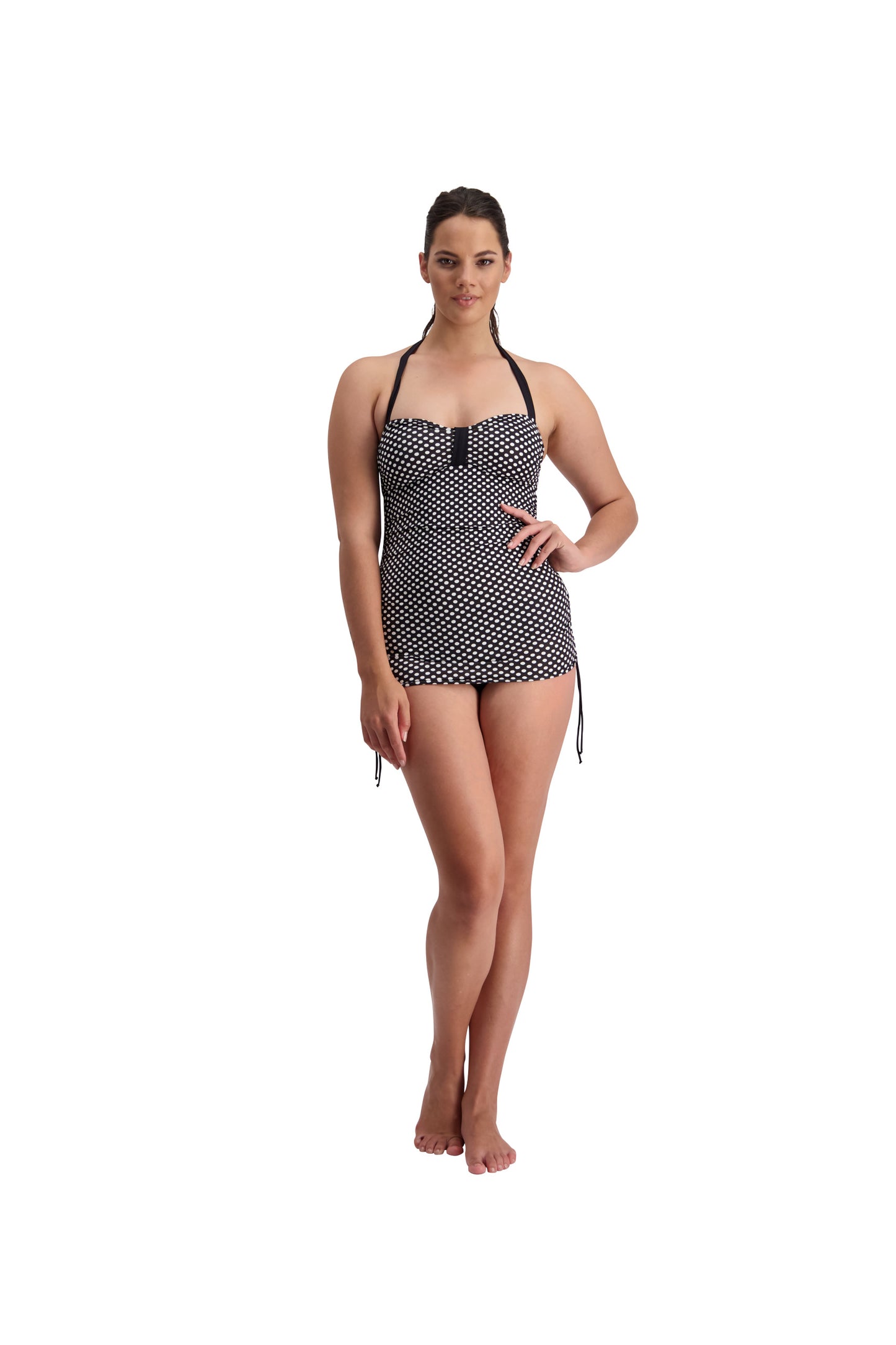 Quayside Q178609PT Tank Suit with Skirt Polka Dot