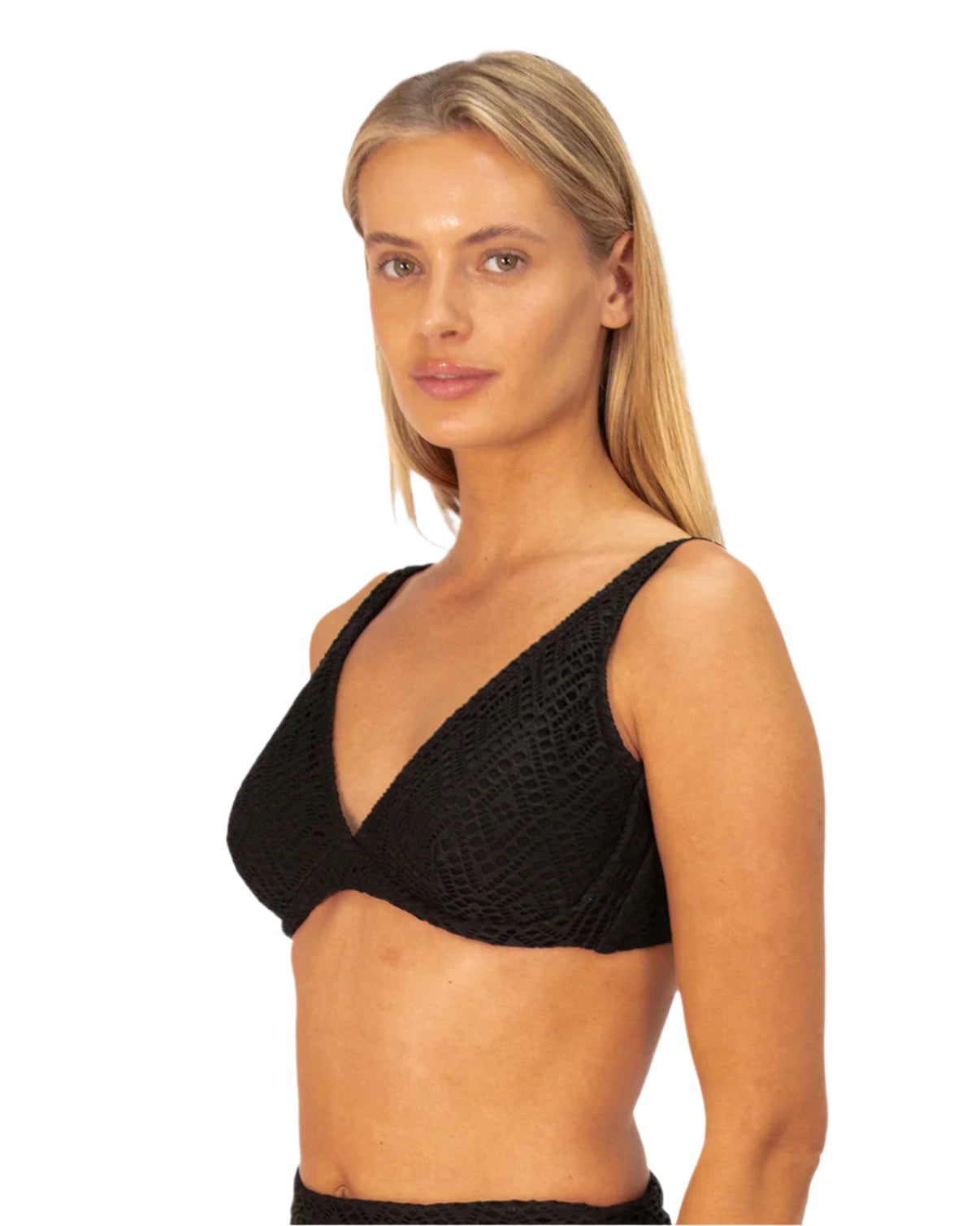 Baku Black Crochet C-D Longline Bikini Top BRA777CCO