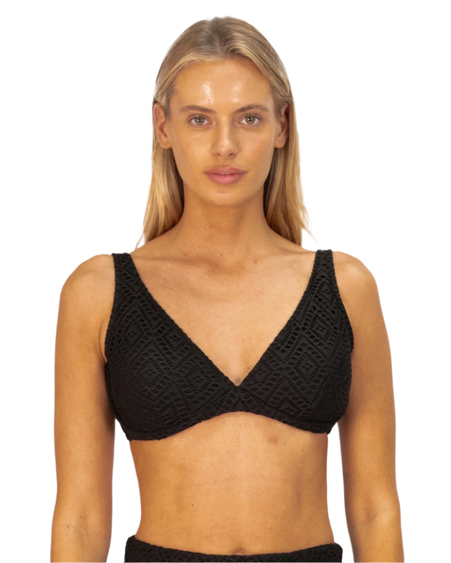 Baku Black Crochet C-D Longline Bikini Top BRA777CCO