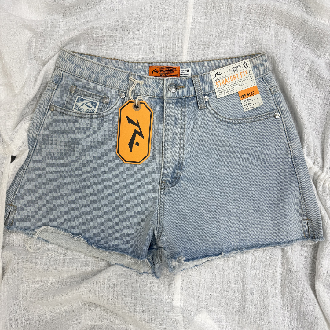 Rusty New Sky Blue Penny Kick Flare Denim Short WKL0683