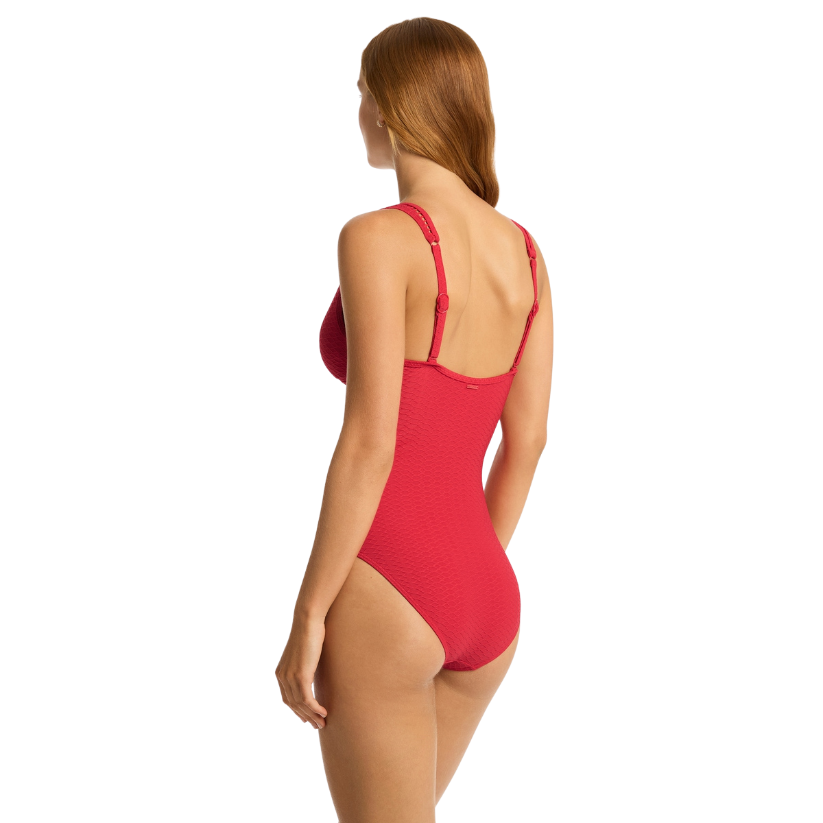 Sea Level Red Honeycomb Spliced One Piece SL1497HC