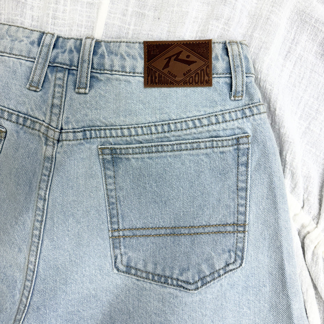 Rusty New Sky Blue Penny Kick Flare Denim Short WKL0683