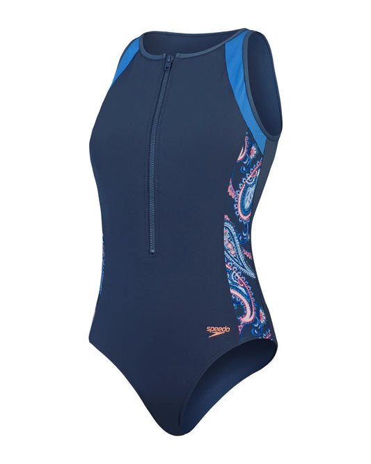 Speedo Spruce Blue Panel Hydrasuit One Piece 8/00309117576