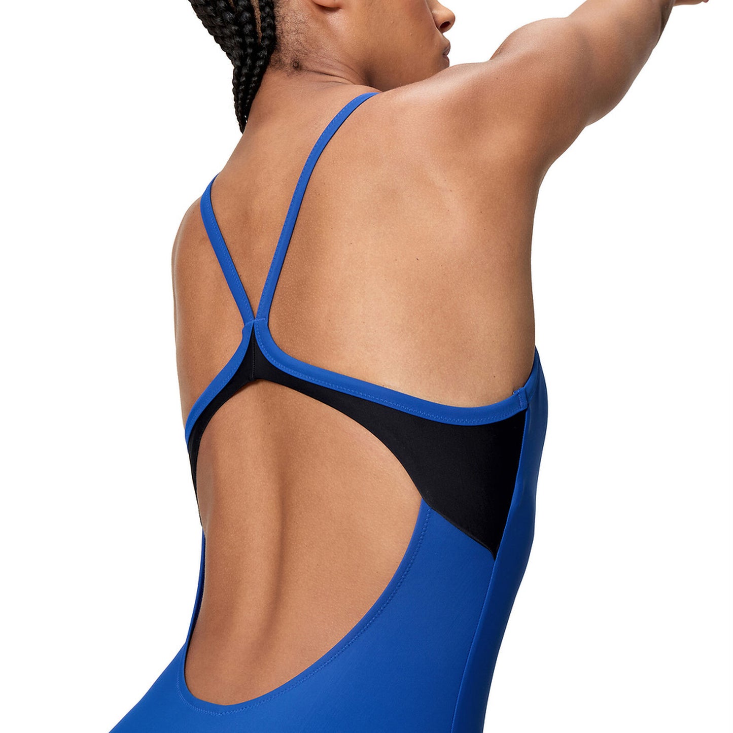 Speedo Blue Solid Racerback One Piece 8-003905003