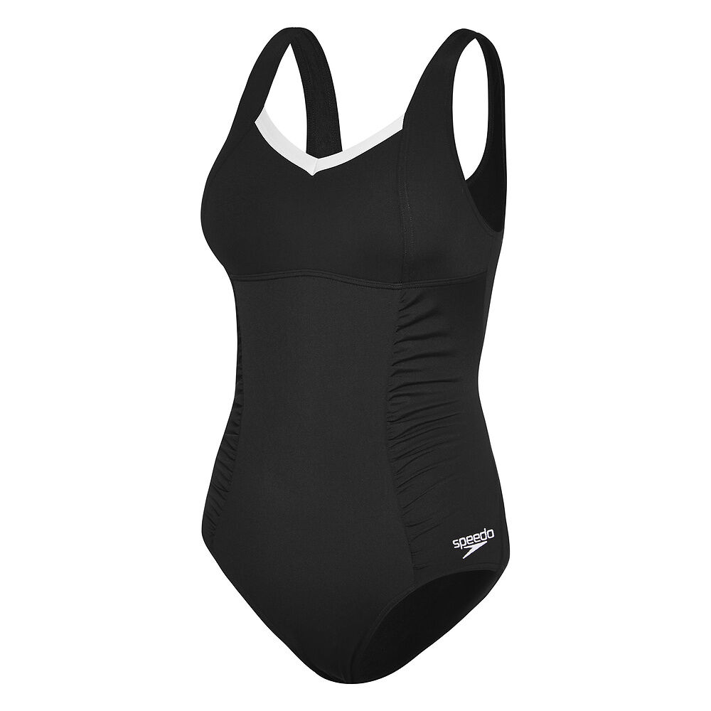 Speedo Black/White Contour Motion One Piece 8-0045013503