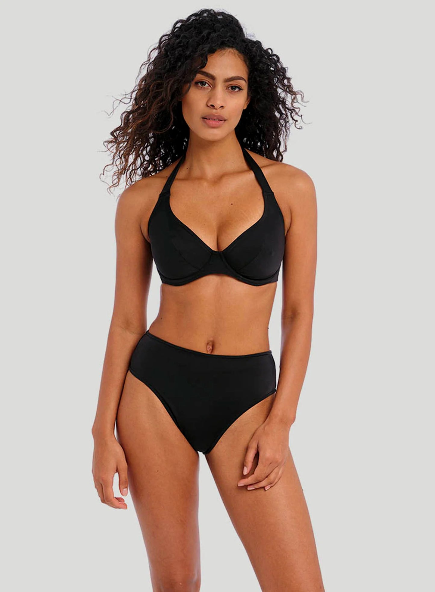 Freya Black Jewel Cove High Waist Bikini Bottom AS7236